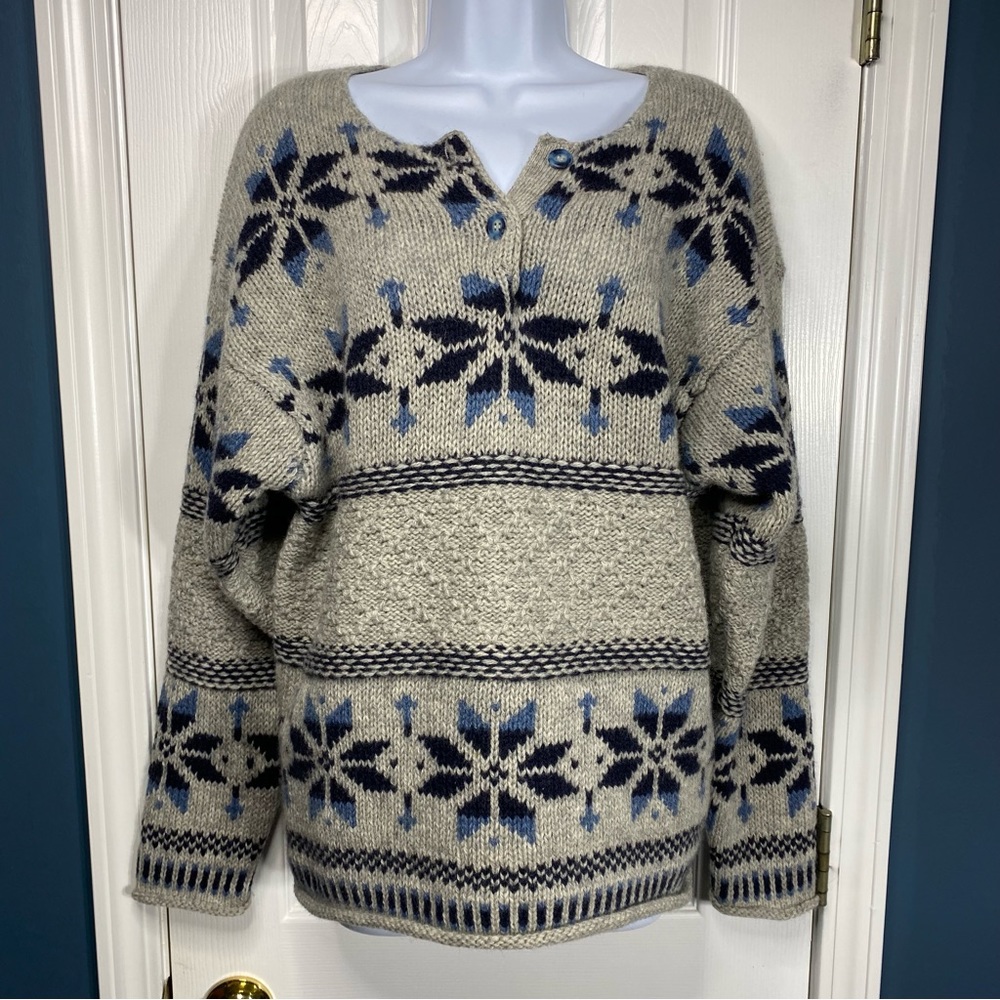 Vintage 90s American Eagle Wool Nordic Snowflake Sweater